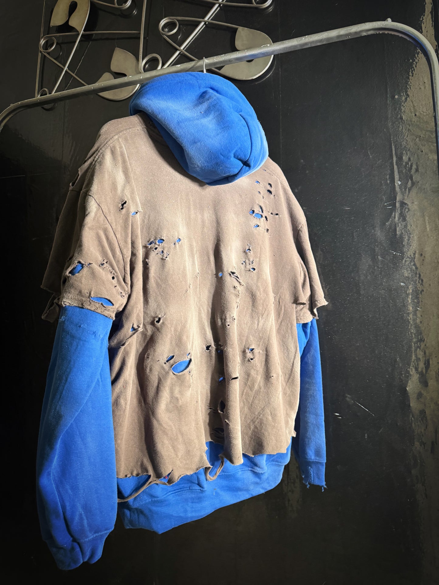 U.S. Army Distressed Graphic Print Hoodie, Blue Pullover
