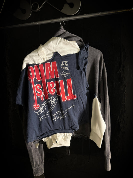 Hard Rock Cafe The Who Graphic Patchwork Hoodie T-Shirt