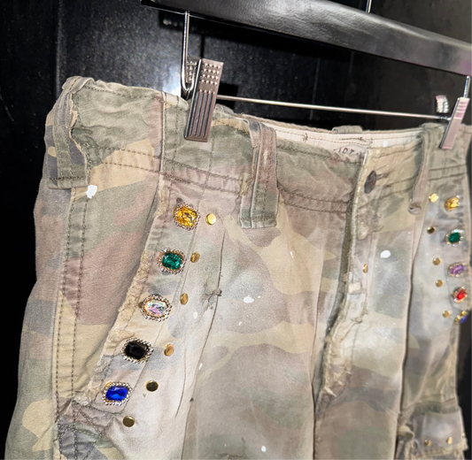 Combustion Jeweled Cargo Shorts