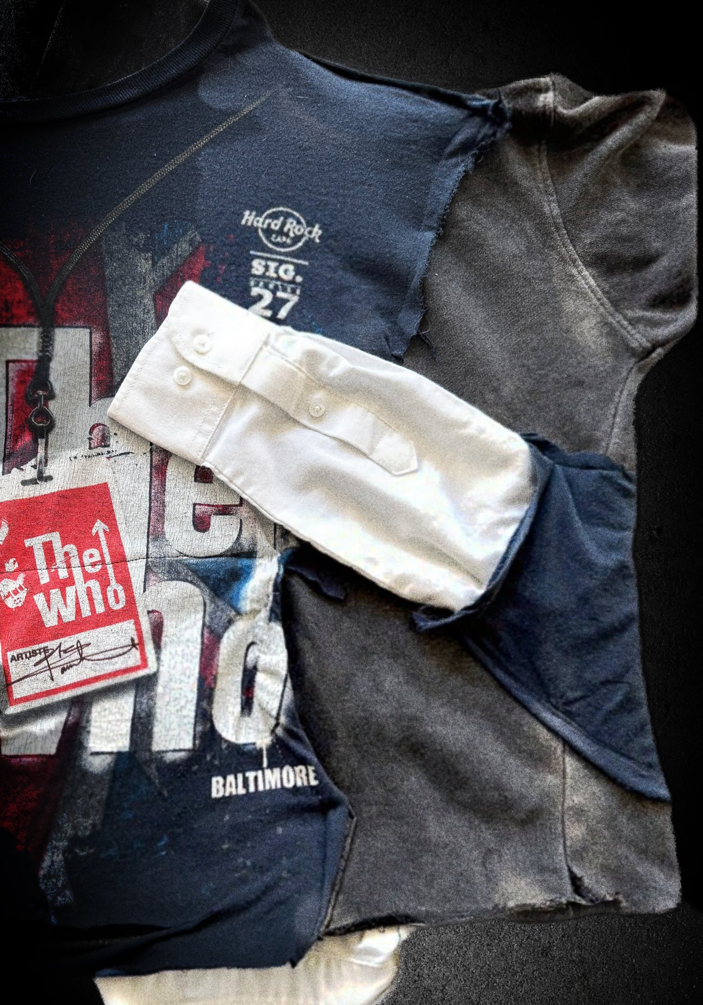 Hard Rock Cafe The Who Graphic Patchwork Hoodie T-Shirt