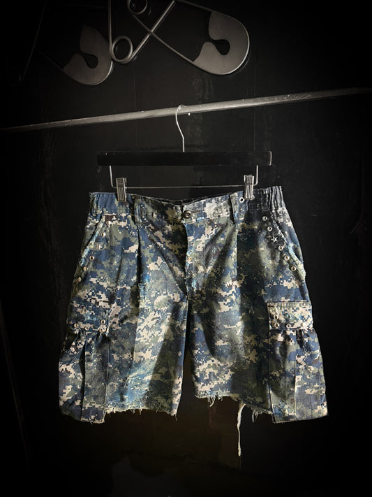 sexCargo Digi Camo shorts Blue