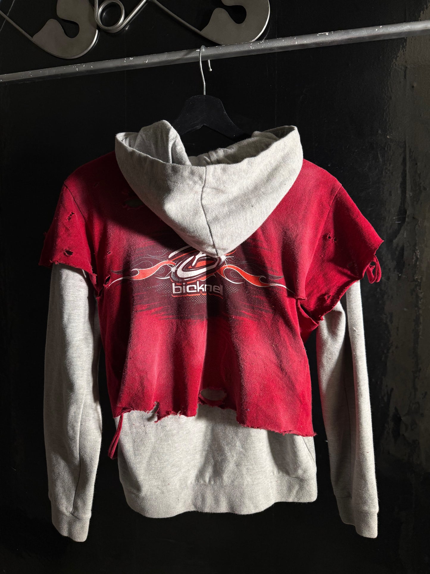 The Bicknell Distressed Graphic Print Full Zip Hoodie