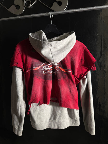 The Bicknell Distressed Graphic Print Full Zip Hoodie