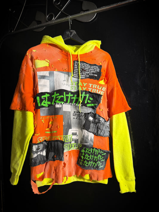 Chaos Distressed Graphic Print Hoodie