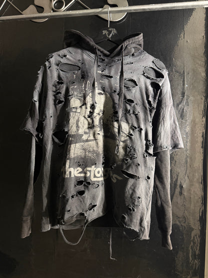The Stooges Distressed Graphic Print Hoodie