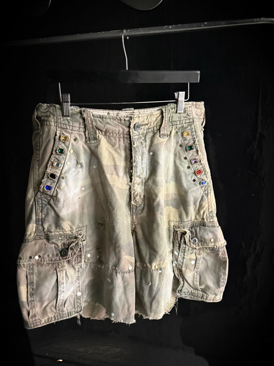 Combustion Jeweled Cargo Shorts