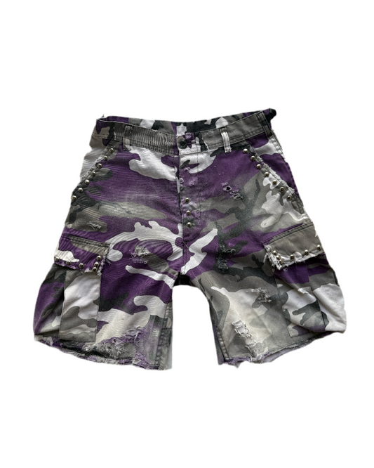 Purple Camo Cargo shorts