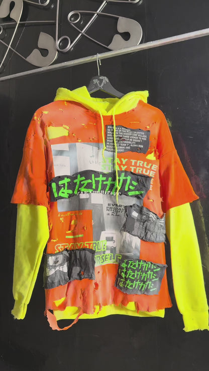 Chaos Distressed Graphic Print Hoodie