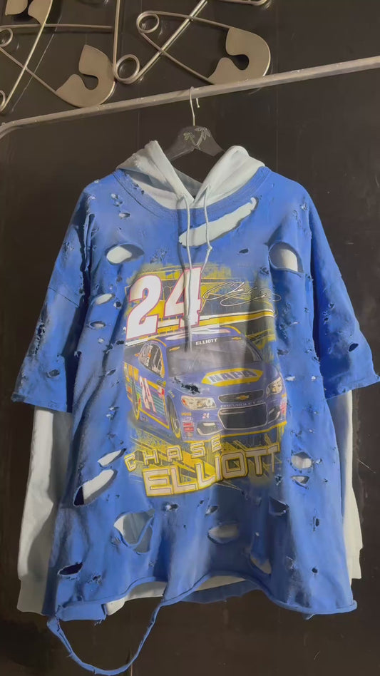 Hendrick Motorsports Chase Elliott #24 Distressed Blue Hoodie NASCAR
