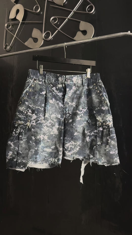 sexCargo Digi Camo shorts Blue