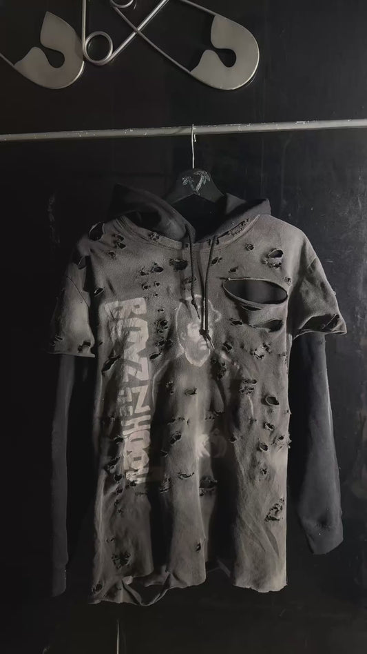 The Boyz in the Hood Distressed Graphic Print Hoodie