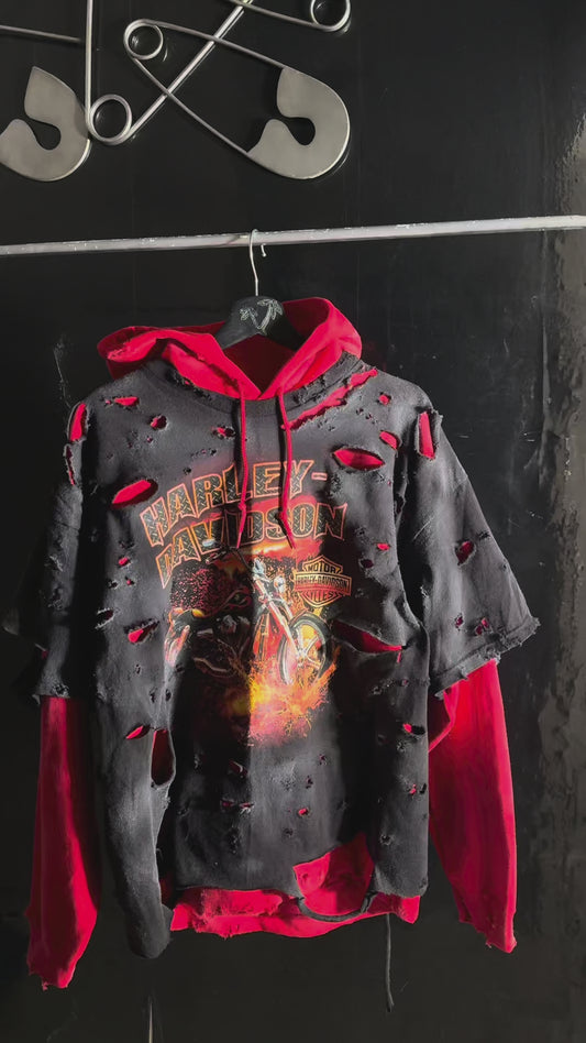 The Harley-Davidson Distressed Fire Hoodie 🔥